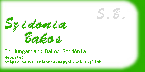 szidonia bakos business card